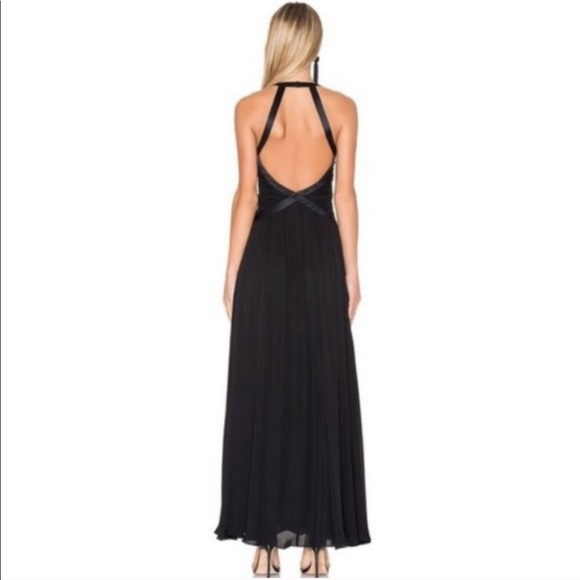 L'Agence Silk Black Marvella Maxi Halter Dress - Picture 5 of 15